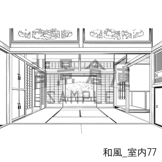 和風_背景素材集28(室内)_トーン