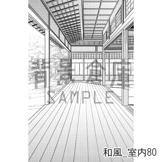 和風_背景素材集28(室内)_トーン