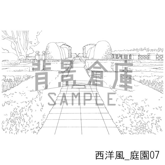 西洋風の背景集_セット8(庭園)