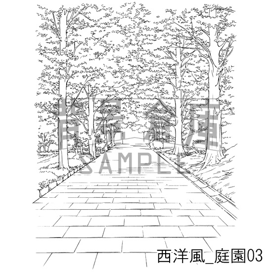 西洋風の背景集_セット8(庭園)