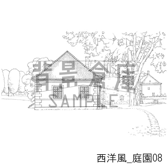 西洋風の背景集_セット8(庭園)