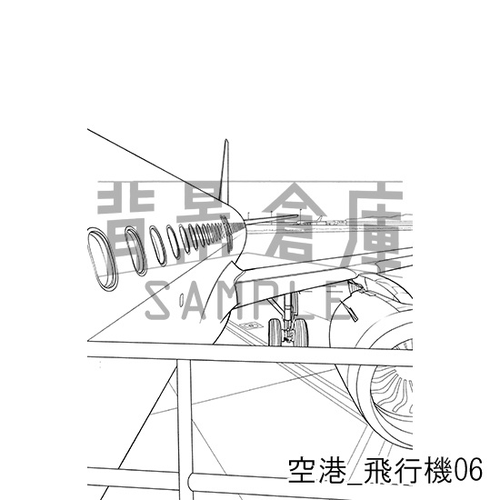 空港_背景素材集3(飛行機)_トーン