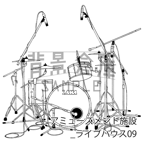 アミューズメント施設_背景素材集3(ライブハウス)_トーン