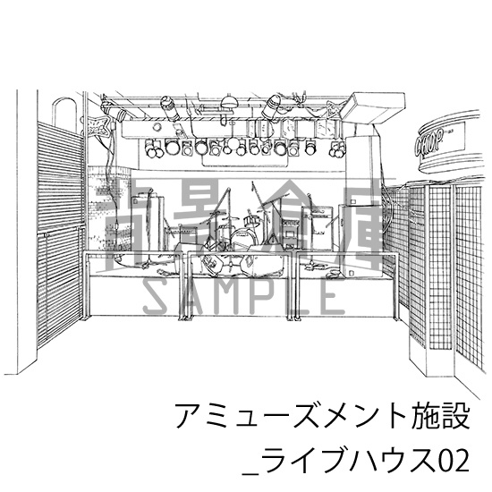 アミューズメント施設_背景素材集3(ライブハウス)_トーン