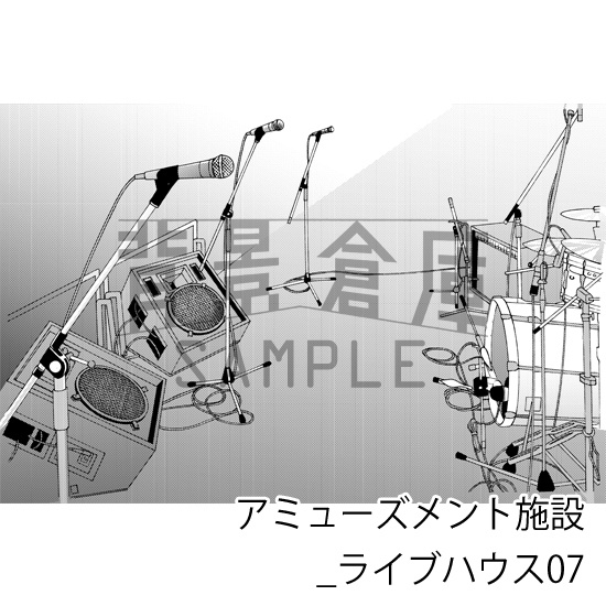 アミューズメント施設_背景素材集3(ライブハウス)_トーン