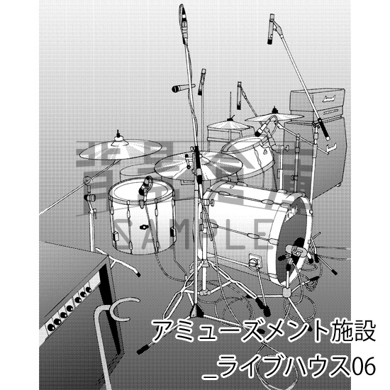 アミューズメント施設_背景素材集3(ライブハウス)_トーン