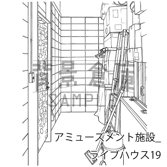 アミューズメント施設_背景素材集4(ライブハウス)_トーン