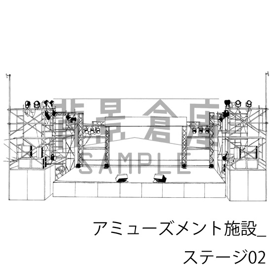アミューズメント施設_背景素材集5(ステージ)_トーン