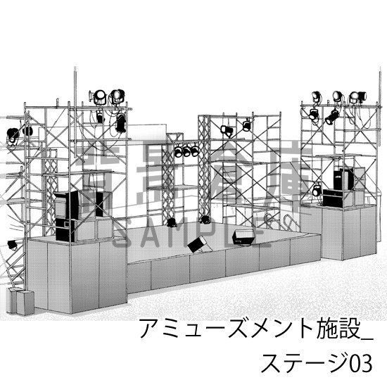アミューズメント施設_背景素材集5(ステージ)_トーン