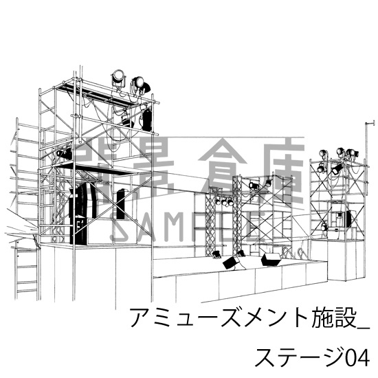 アミューズメント施設_背景素材集5(ステージ)_トーン