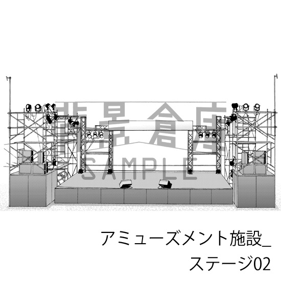 アミューズメント施設_背景素材集5(ステージ)_トーン