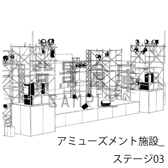 アミューズメント施設_背景素材集5(ステージ)_トーン