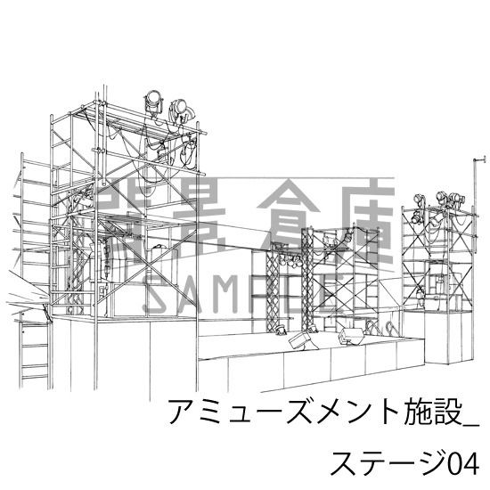アミューズメント施設_背景素材集5(ステージ)_トーン