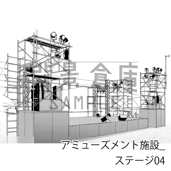アミューズメント施設_背景素材集5(ステージ)_トーン