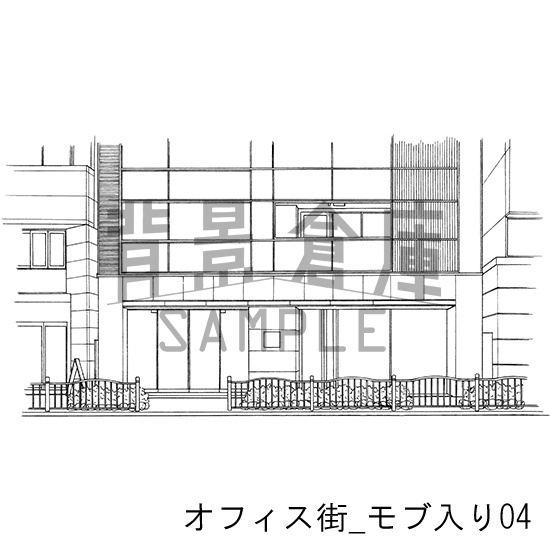 オフィス街の背景集_セット10(モブ入り)
