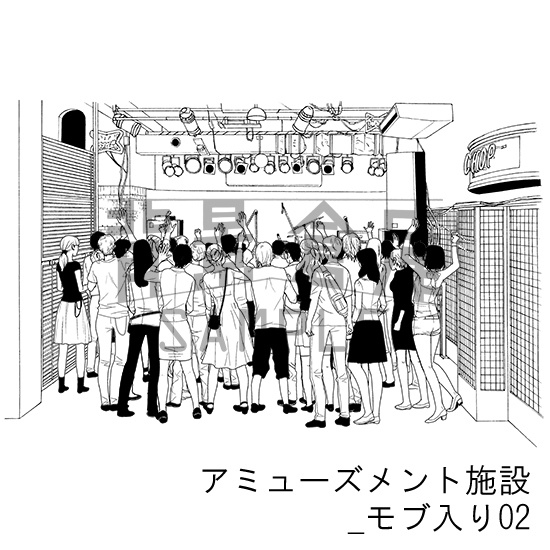 アミューズメント施設の背景集_セット6(モブ入り)