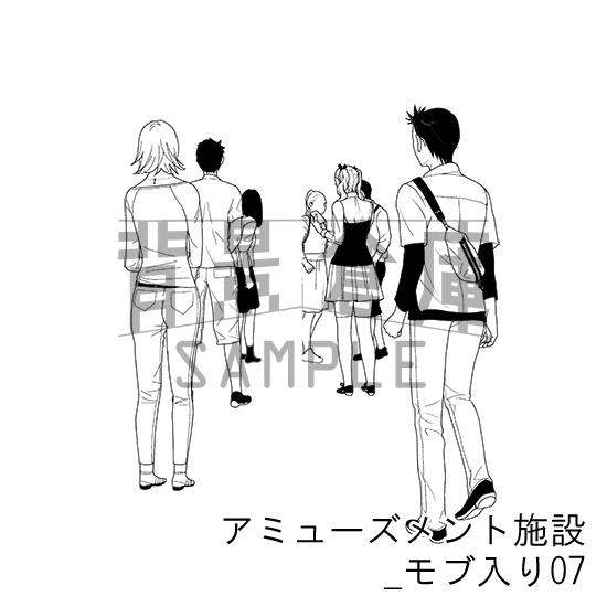 アミューズメント施設の背景集_セット6(モブ入り)