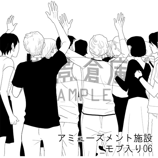 アミューズメント施設の背景集_セット6(モブ入り)