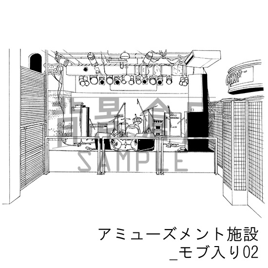 アミューズメント施設の背景集_セット6(モブ入り)