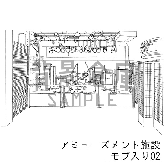 アミューズメント施設の背景集_セット6(モブ入り)