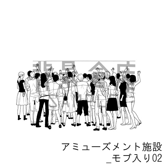 アミューズメント施設の背景集_セット6(モブ入り)