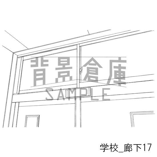 学校の背景集_セット20(廊下)