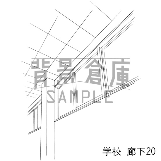 学校の背景集_セット20(廊下)