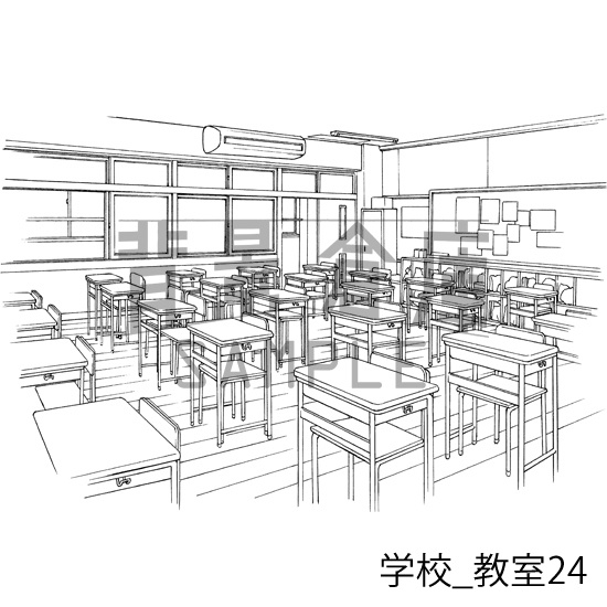 学校の背景集_セット21(教室)