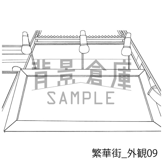 繁華街_背景素材集7(外観)_トーン