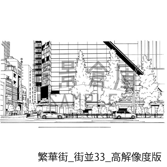 繁華街の背景集_セット6(街並)_高解像度版