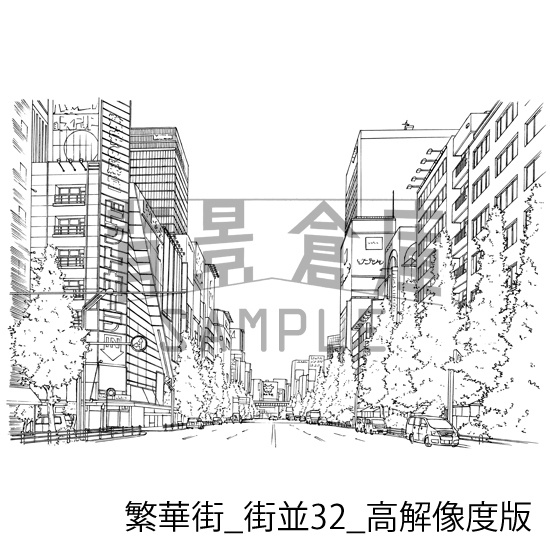 繁華街の背景集_セット6(街並)_高解像度版