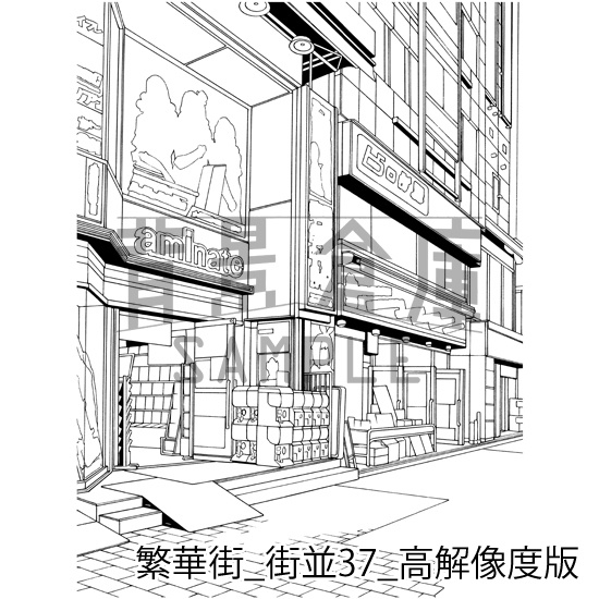 繁華街の背景集_セット6(街並)_高解像度版