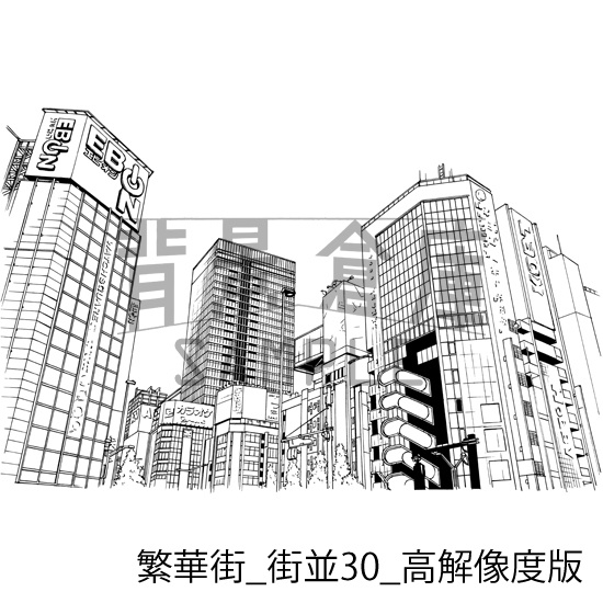 繁華街の背景集_セット6(街並)_高解像度版