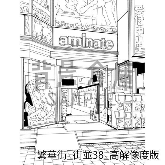 繁華街の背景集_セット6(街並)_高解像度版