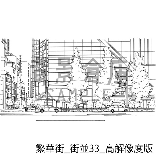 繁華街の背景集_セット6(街並)_高解像度版