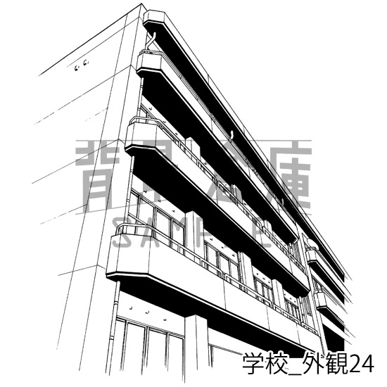 学校の背景集_セット22(外観)