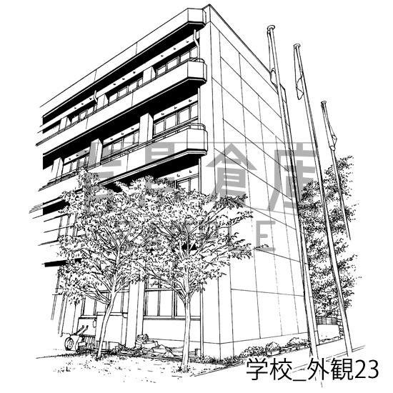 学校の背景集_セット22(外観)