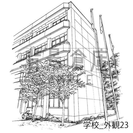 学校の背景集_セット22(外観)