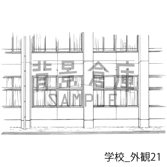 学校の背景集_セット22(外観)