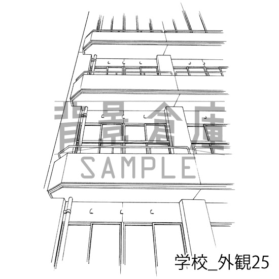 学校の背景集_セット22(外観)