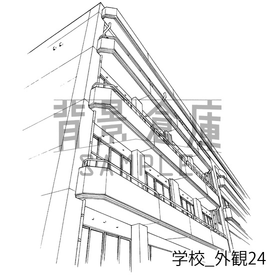 学校の背景集_セット22(外観)