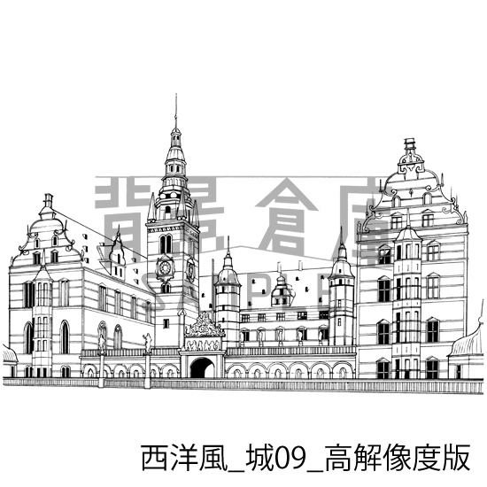 西洋風の背景集_セット9(城)_高解像度版