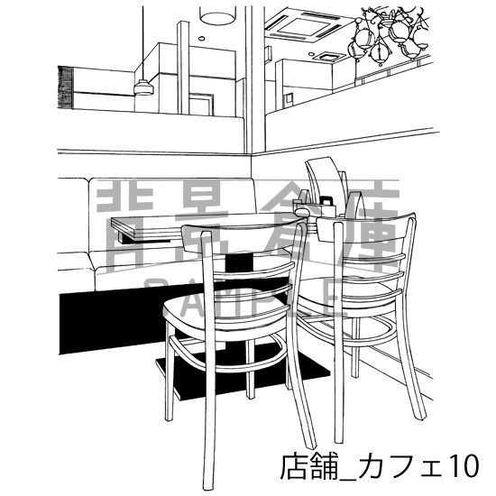 店舗の背景集_セット4(カフェ)
