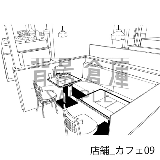 店舗の背景集_セット4(カフェ)