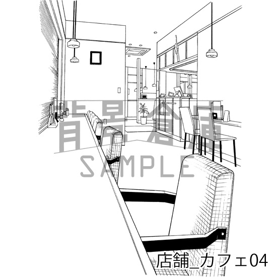 店舗の背景集_セット4(カフェ)