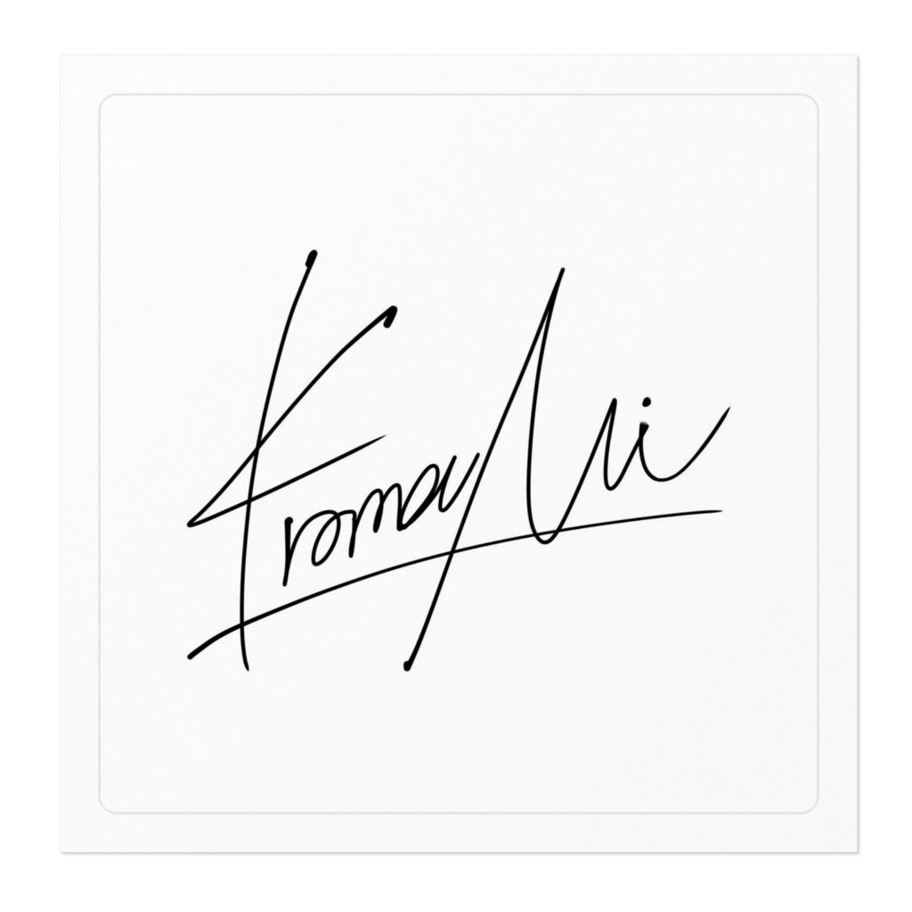 黒真鳴入ステッカー サイン