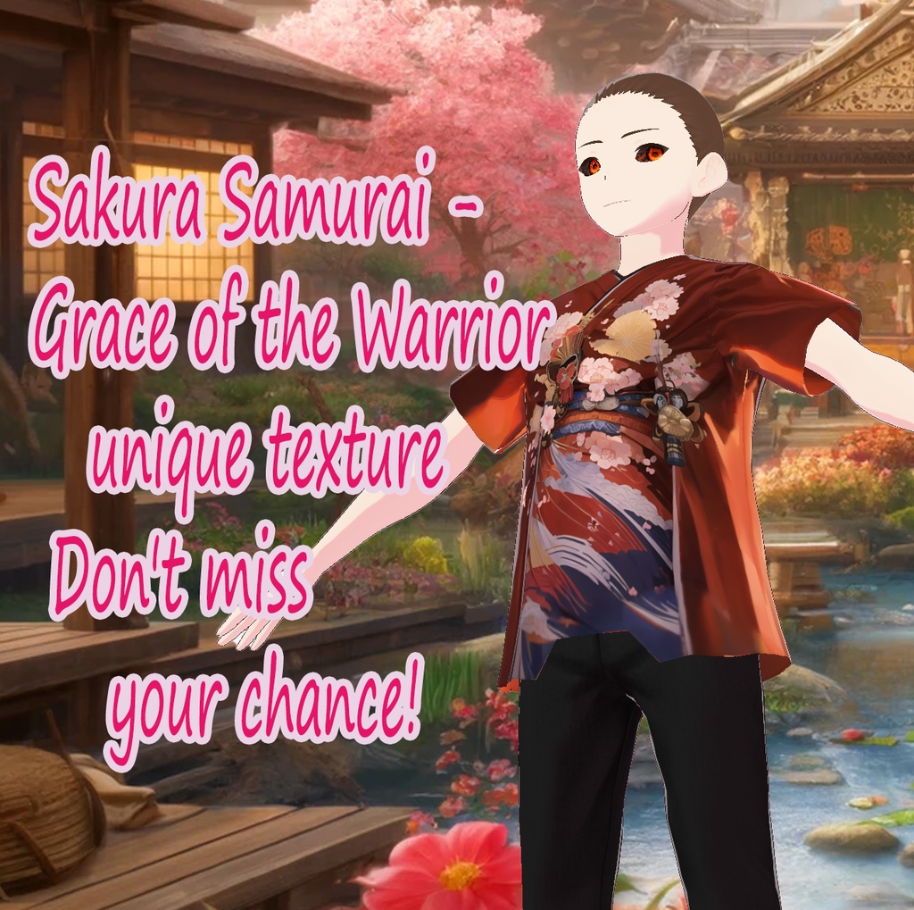 タイトル: 桜侍 - 戦士の優雅 Sakura Samurai - The Warrior's Elegance VRoid & VR Chat Texture