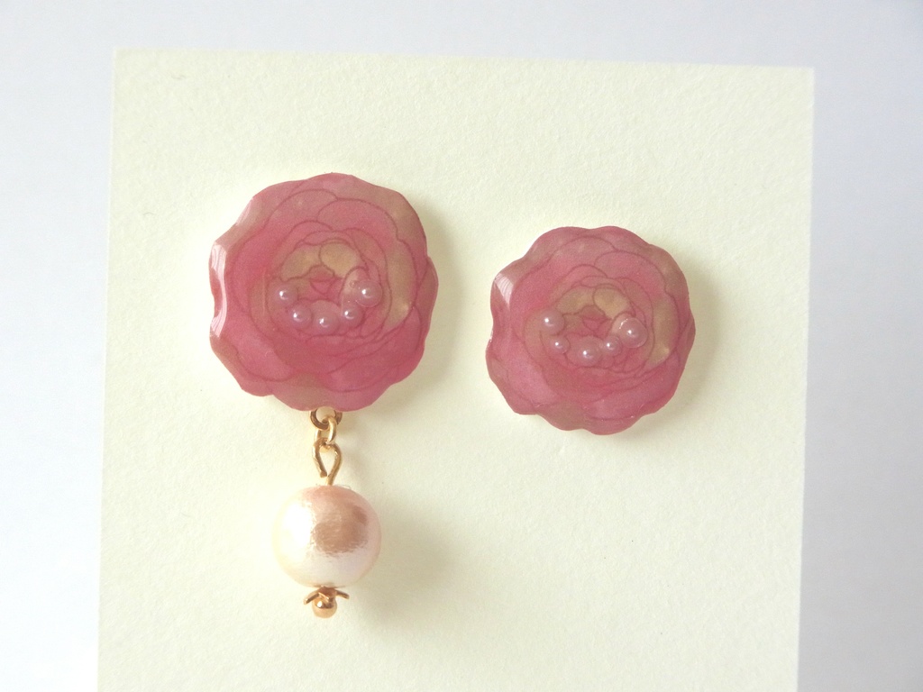 おとめつばきのピアス・イヤリング(パール付き)