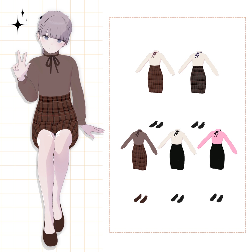 【3D衣装】おしとやかコーデ✧Lapwing・リアアリス対応✧