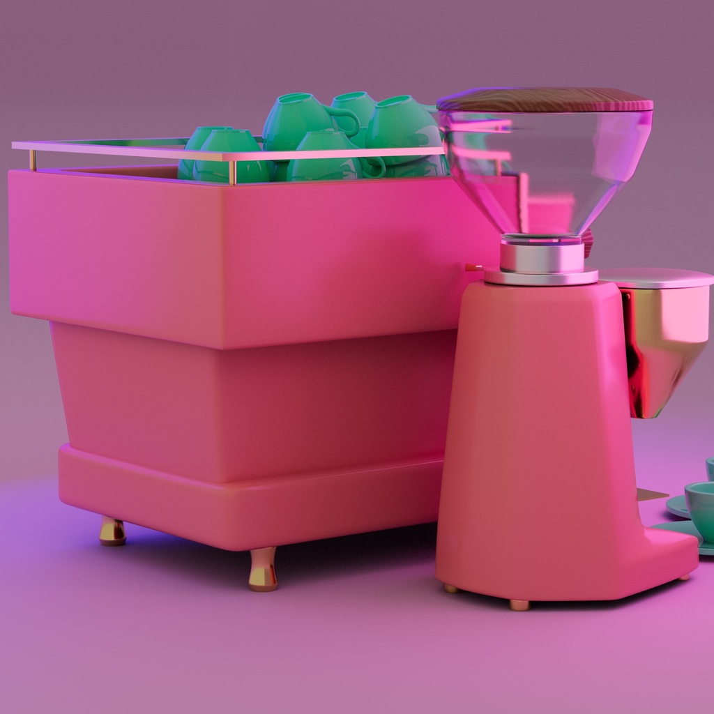 【3Dモデル】エスプレッソマシン、La Marzocco、UVW【ゲーム用素材】【テクスチャ】